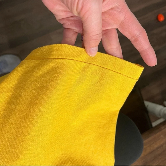 sale 90s Single Stitch Yellow Floral Overall Printed Cropped T-Shirt M - Picture 7 of 12